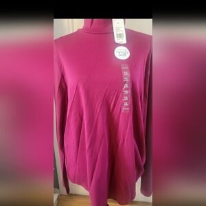 Kim Rogers Sangria Long Sleeve Mockneck